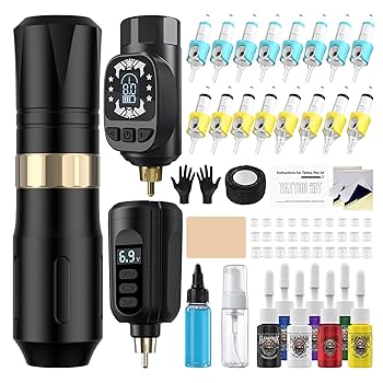 ワイヤレスタトゥーマシン　Wireless　tattoo machine set 楽天市場】ワイヤレスタトゥーマシンセット ショートペン式 10色
